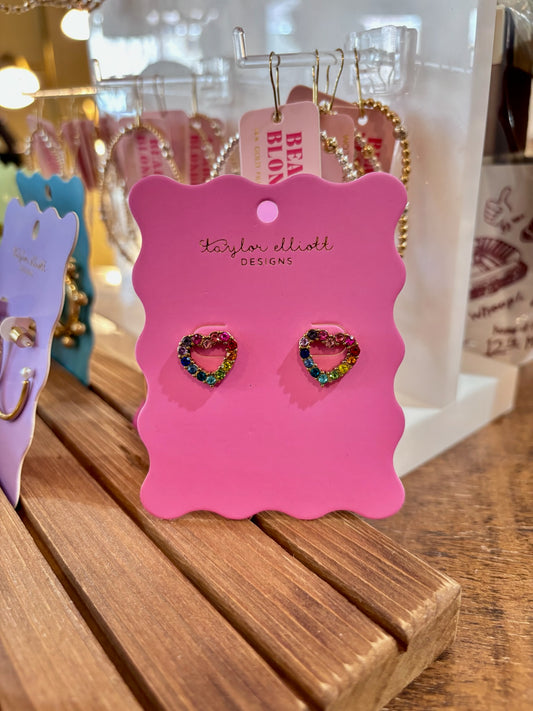 Mae Heart Stud (Multi Color) by Taylor Elliott