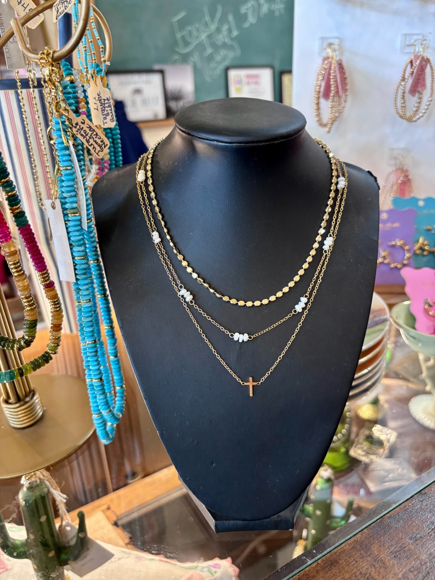 18K Gold Waterproof Dainty Cross Necklace - Baubles by Becca