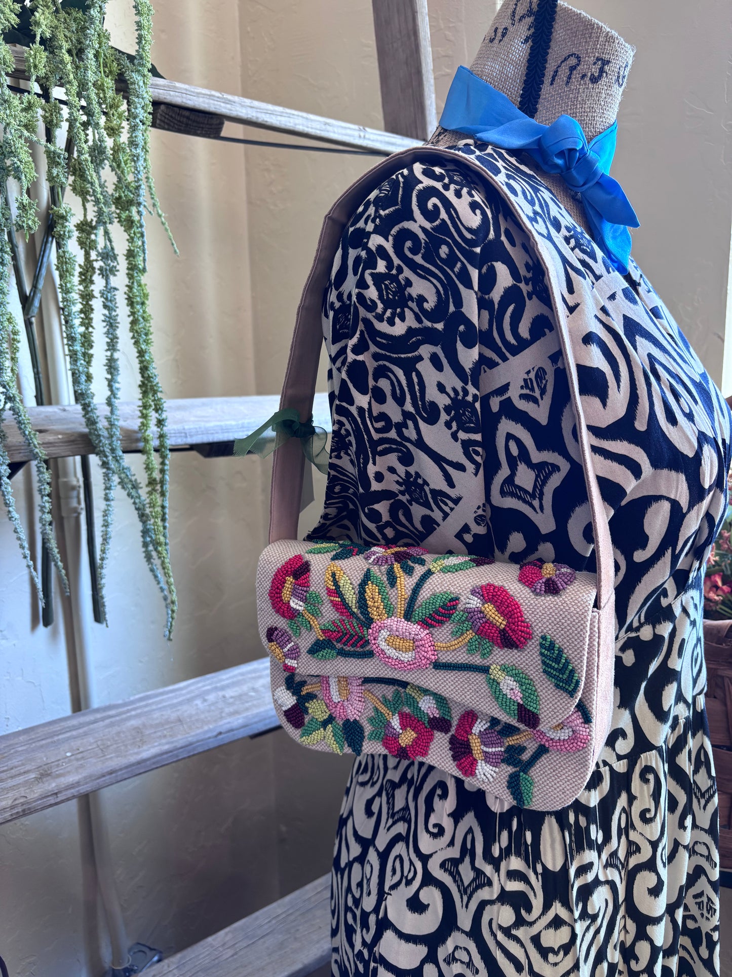 Wildflower Bloom Beaded Shoulder Bag