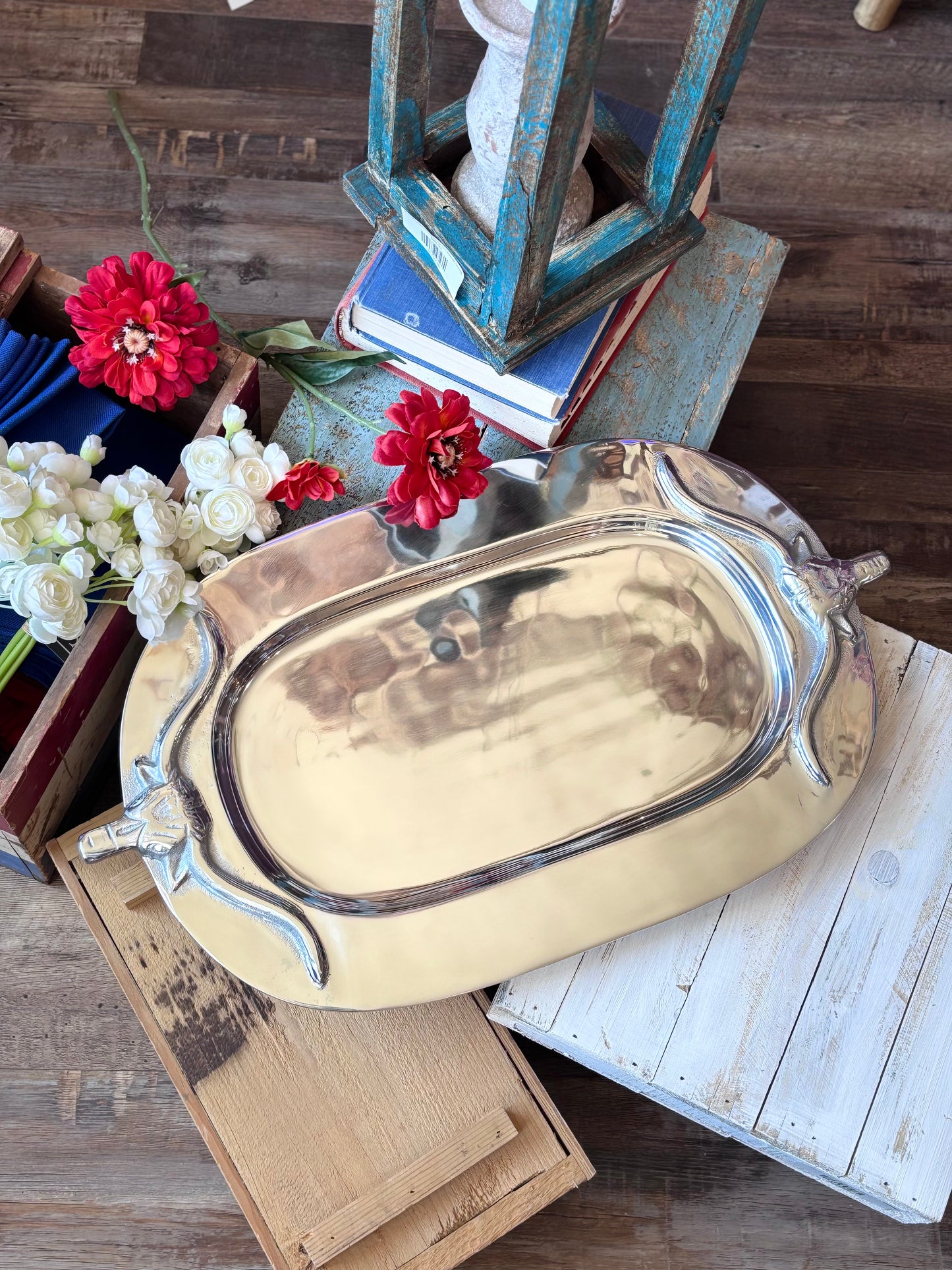 Silver Bull Tray Oval