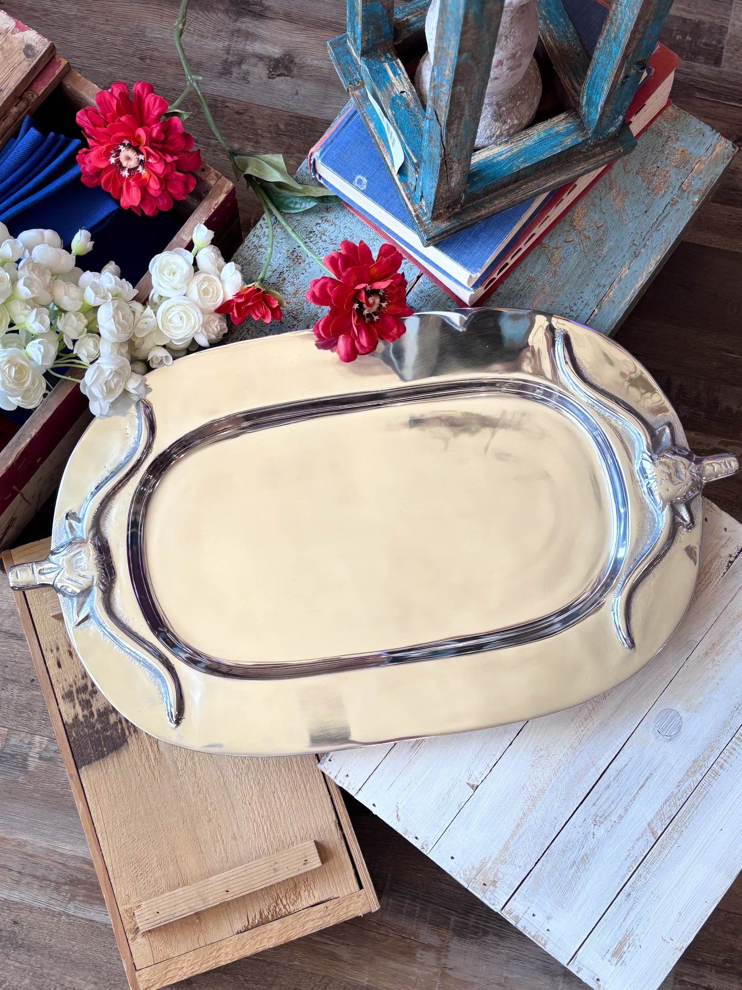 Silver Bull Tray Oval