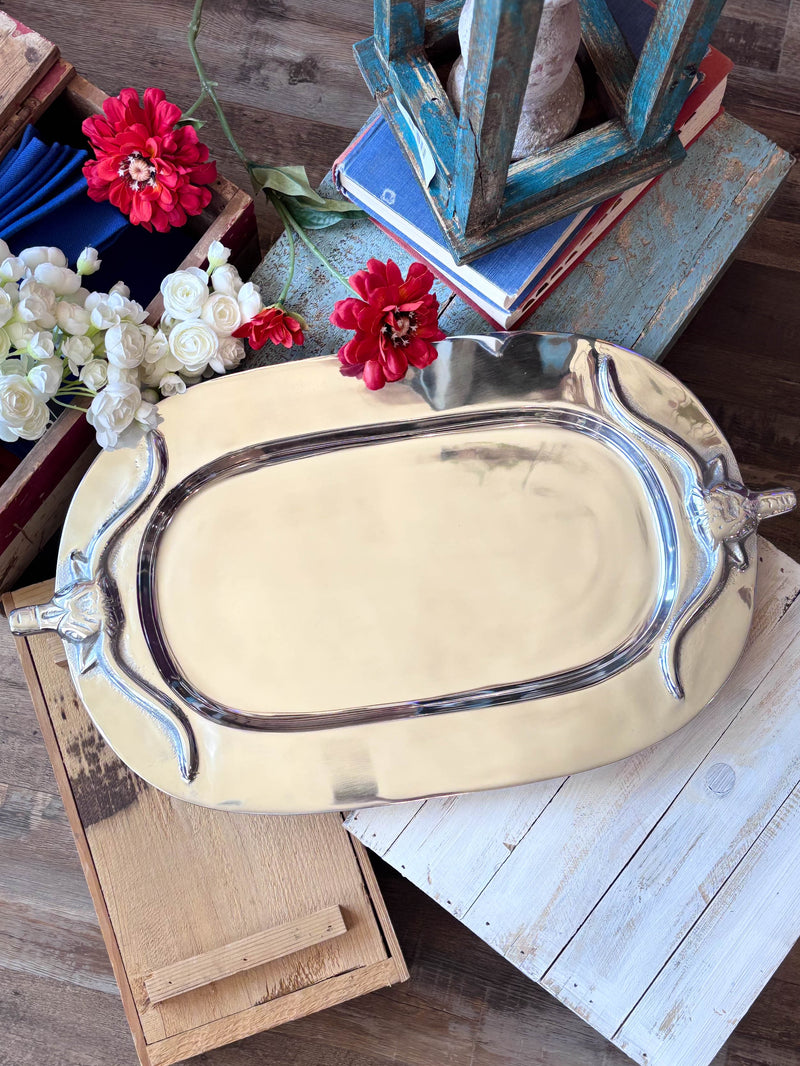 Silver Bull Tray Oval