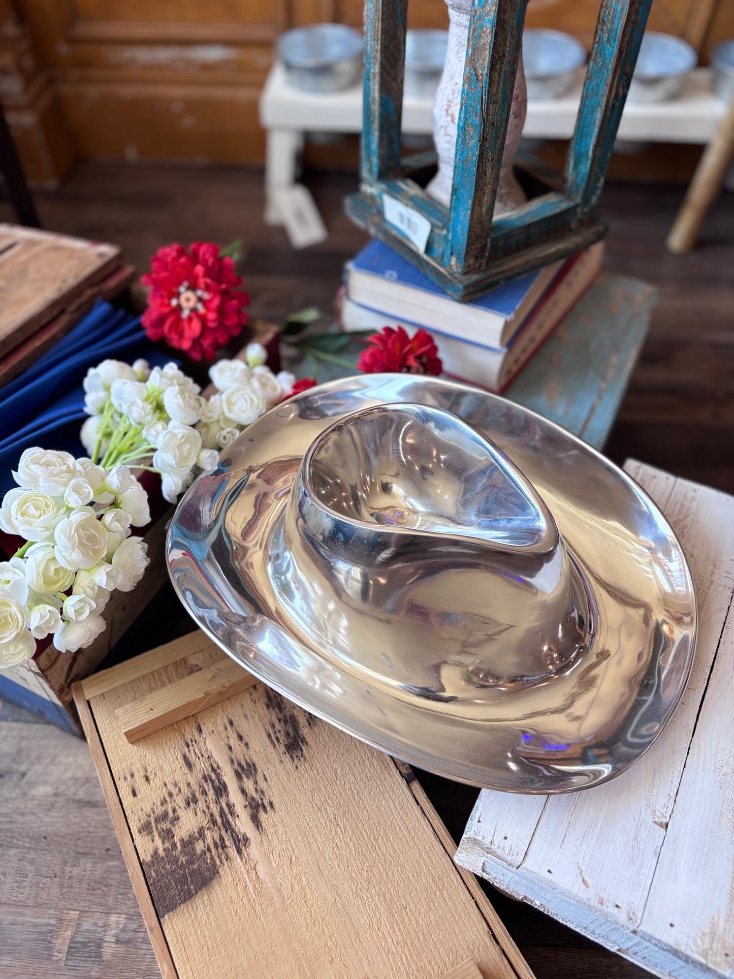 Cowboy Hat Snack Server Chip & Dip
