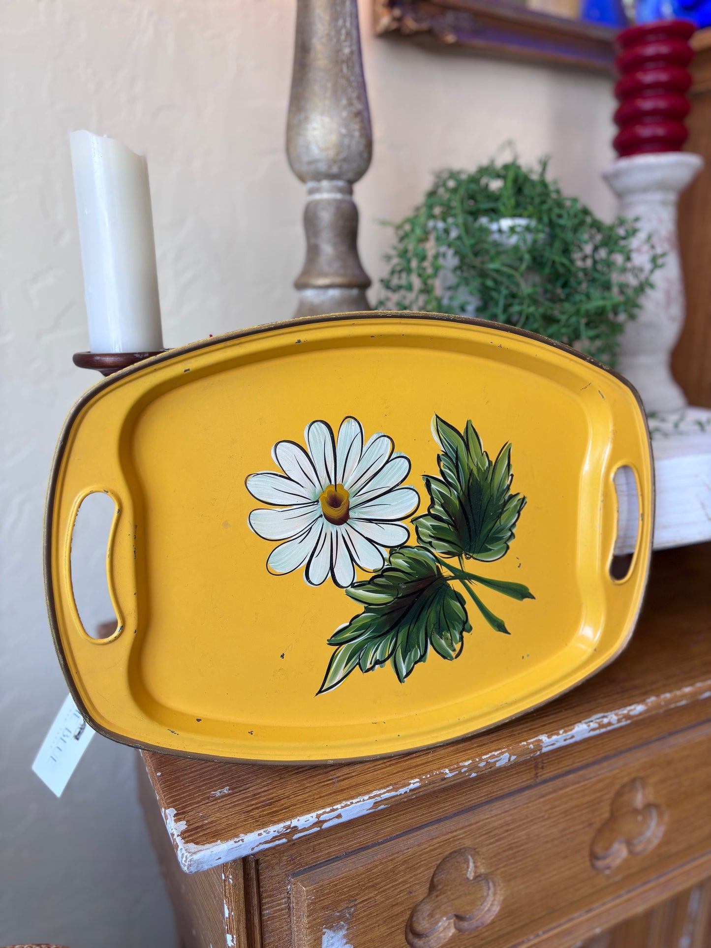 Vintage Pilgrim Art Tole Paint Tray