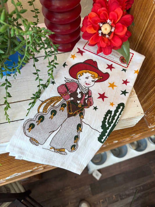 Little Cowboy Tea Towel
