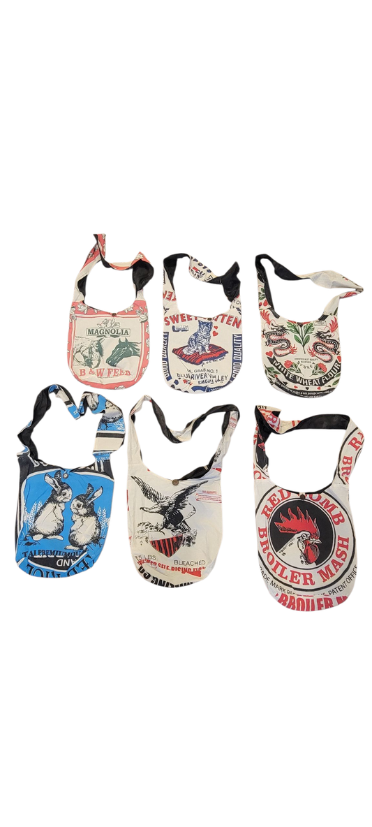 BA773 Reproduction of Flour Sack Vintage Cotton Lama Bag