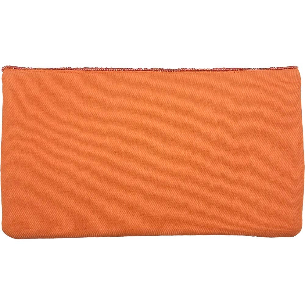 ORANGE FLORAL BEADED CLUTCH