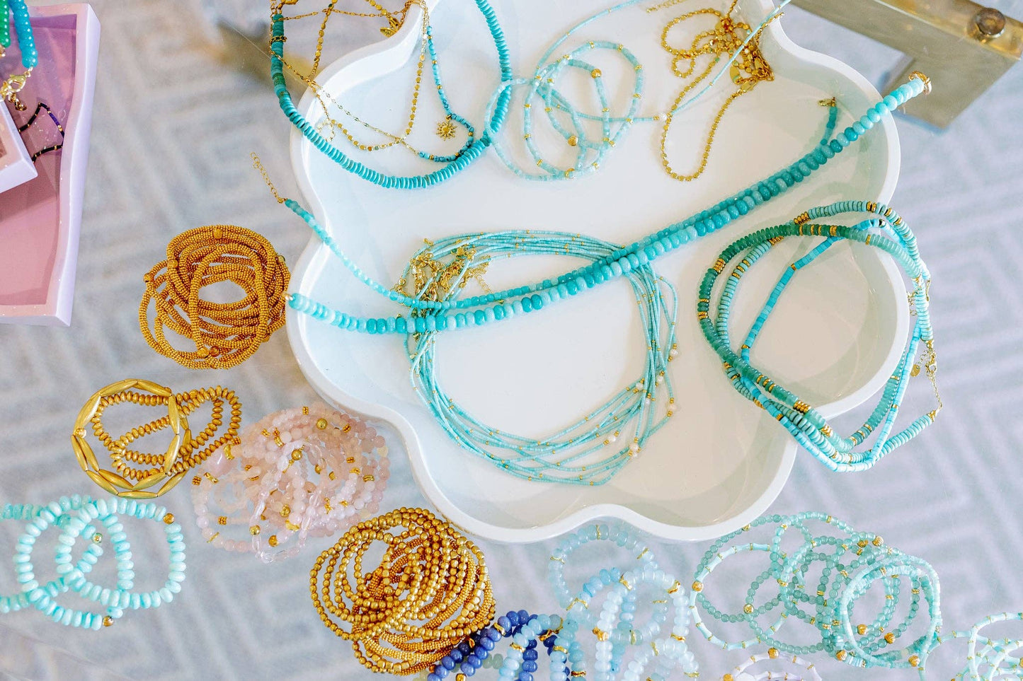 Jewel Tone Necklace with Gold Accents