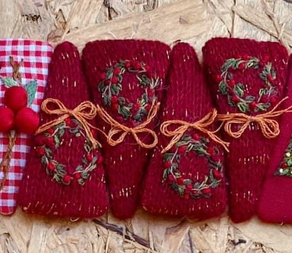 Xmas Theme Embroidered Hair Barrette, Christmas Collection: 13.