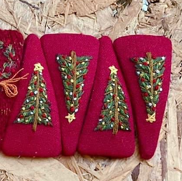 Xmas Theme Embroidered Hair Barrette, Christmas Collection: 12.