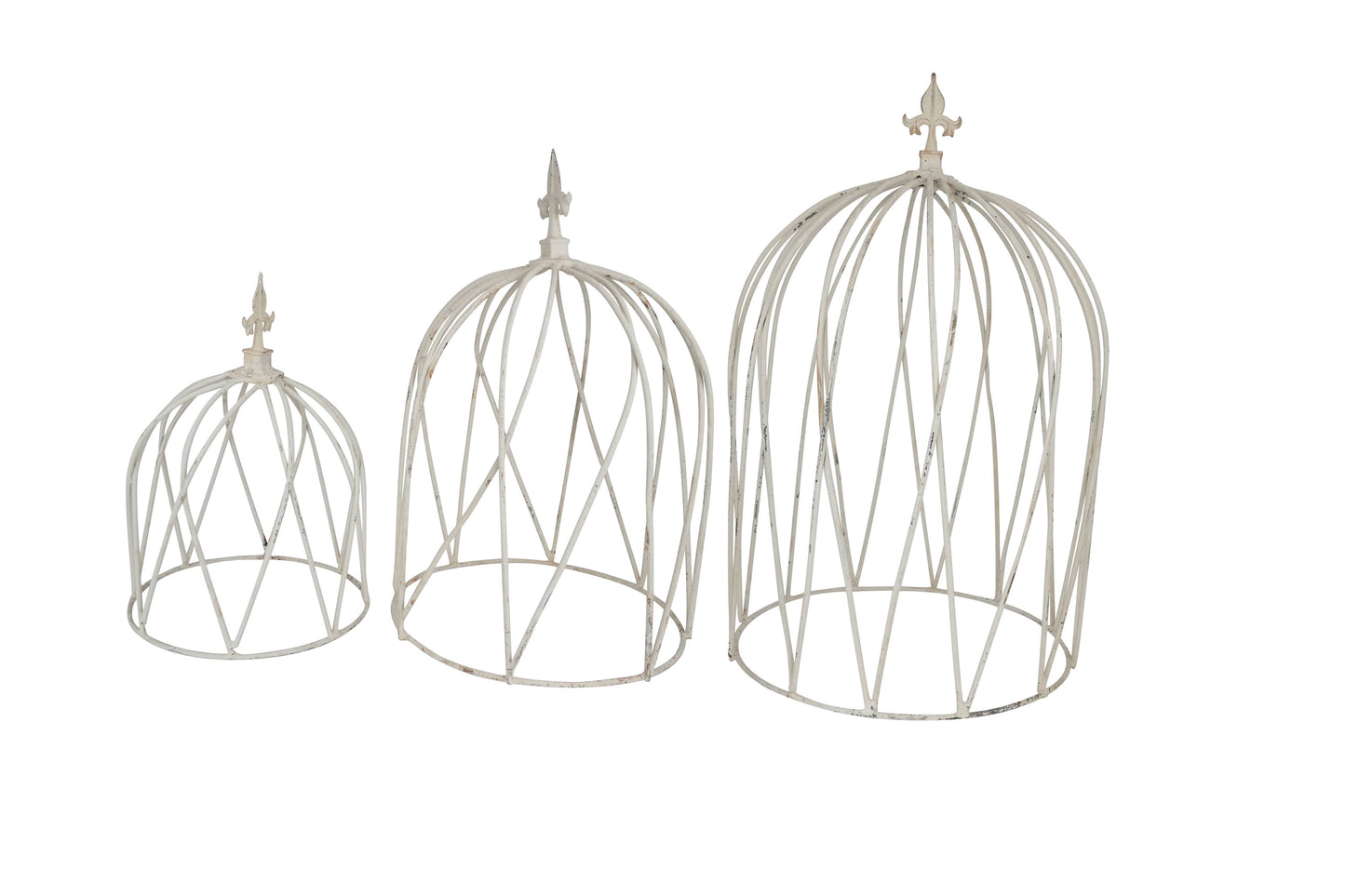 Trenton Large Farmhouse Iron White Topiary-White Large