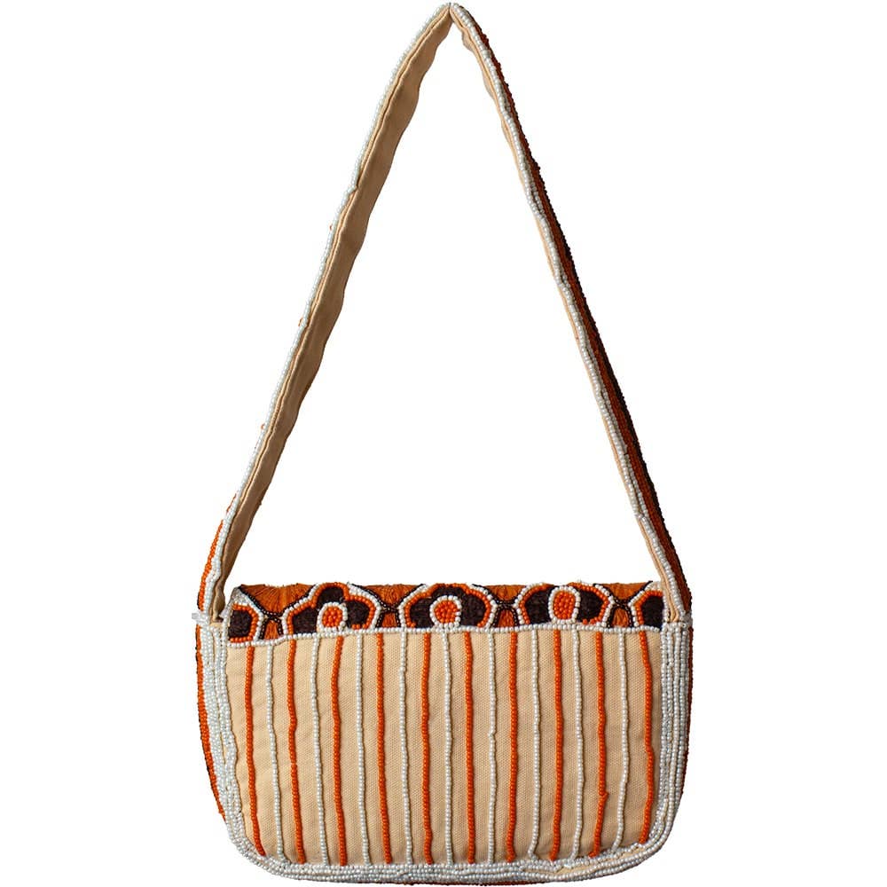 TERRACOTTA BOHO BEADED SHOULDER BAG