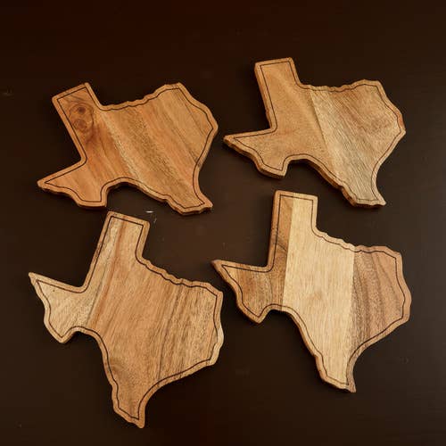 STATE PRIDE - Wooden TX Coasters, Set of 4