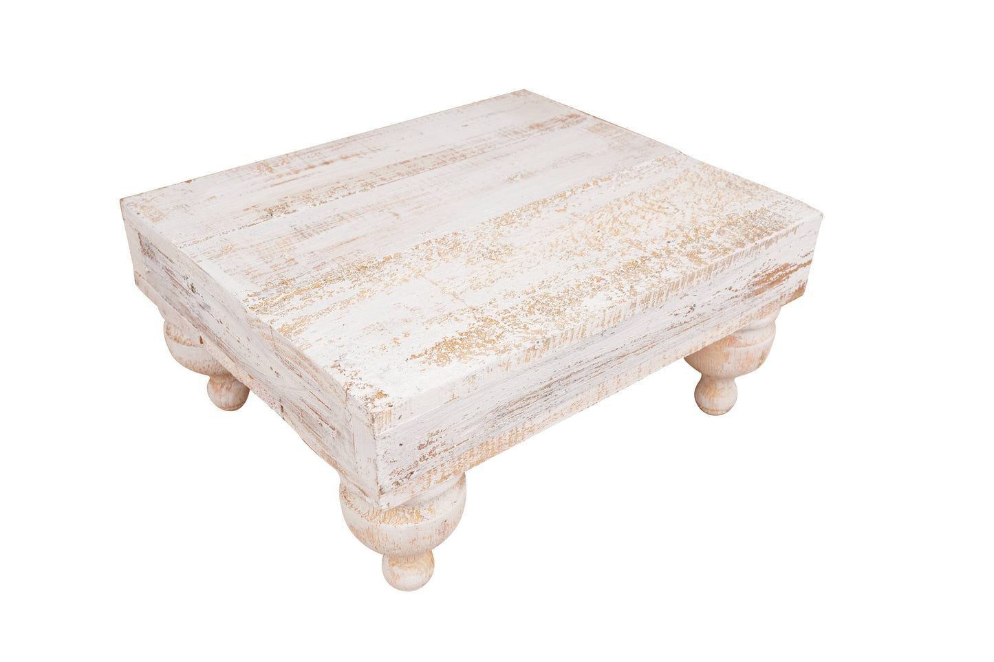 Chula Cake Table Display-Reclaimed Wood-White Small