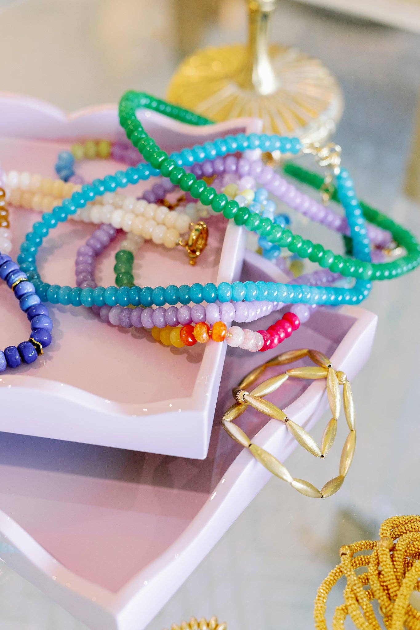 Jewel Tone Necklace with Gold Accents