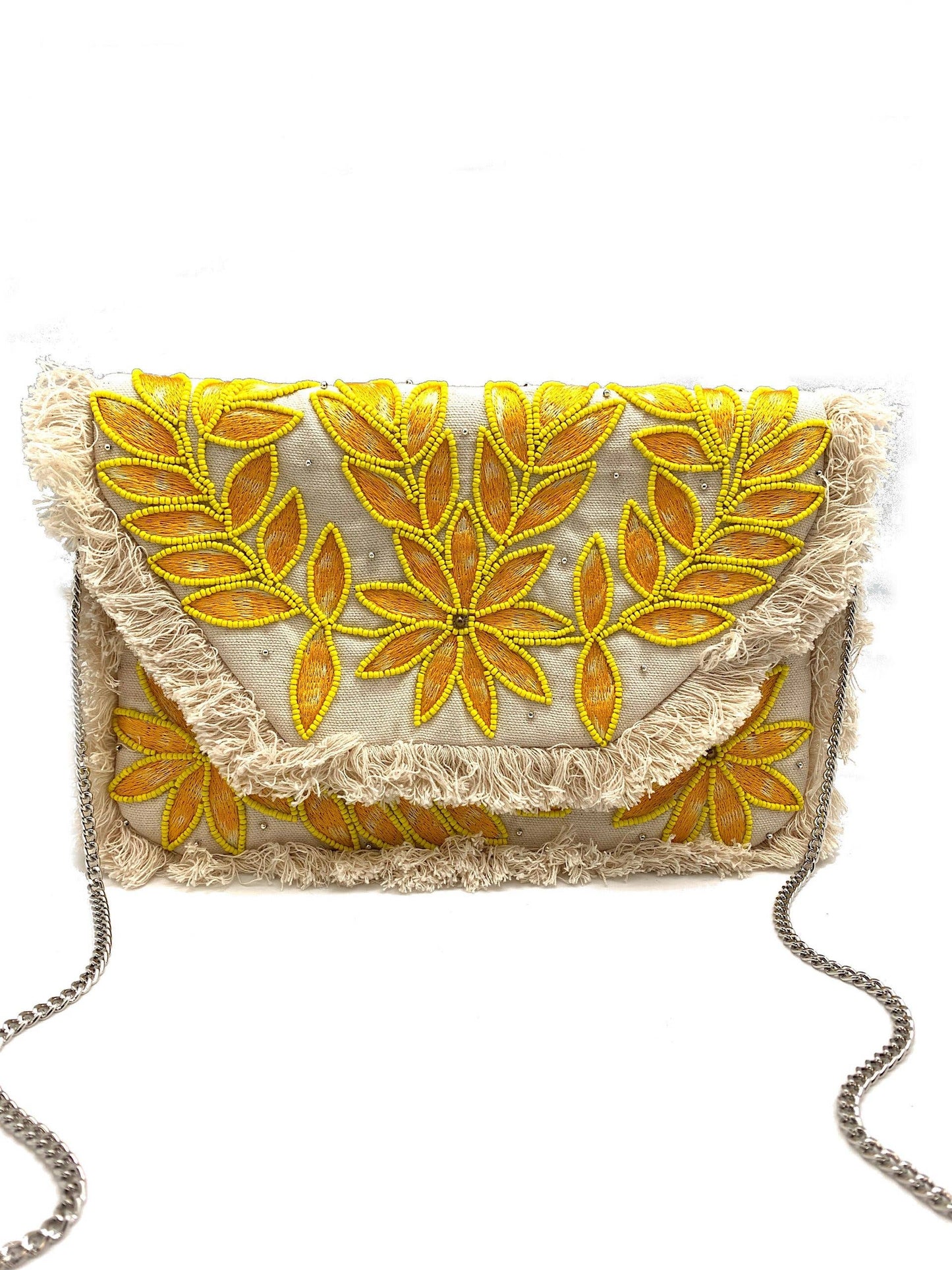Yellow Fringe Clutch