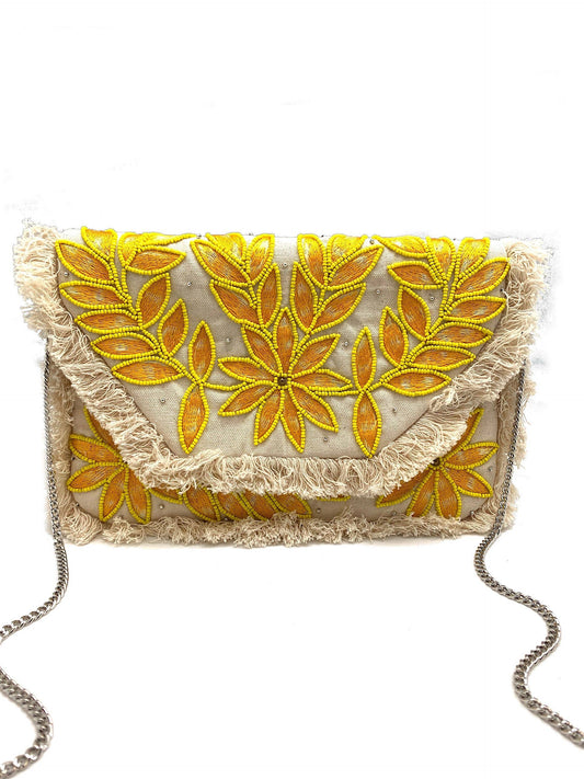 Yellow Fringe Clutch