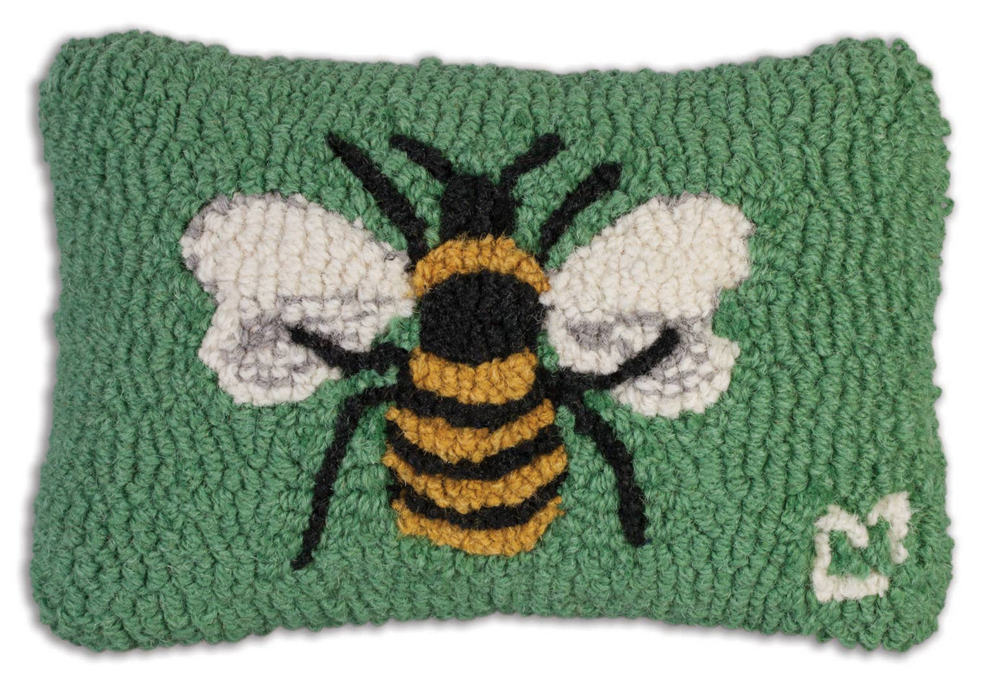 Honey Bee 8"x12" Hooked Wool Pillow