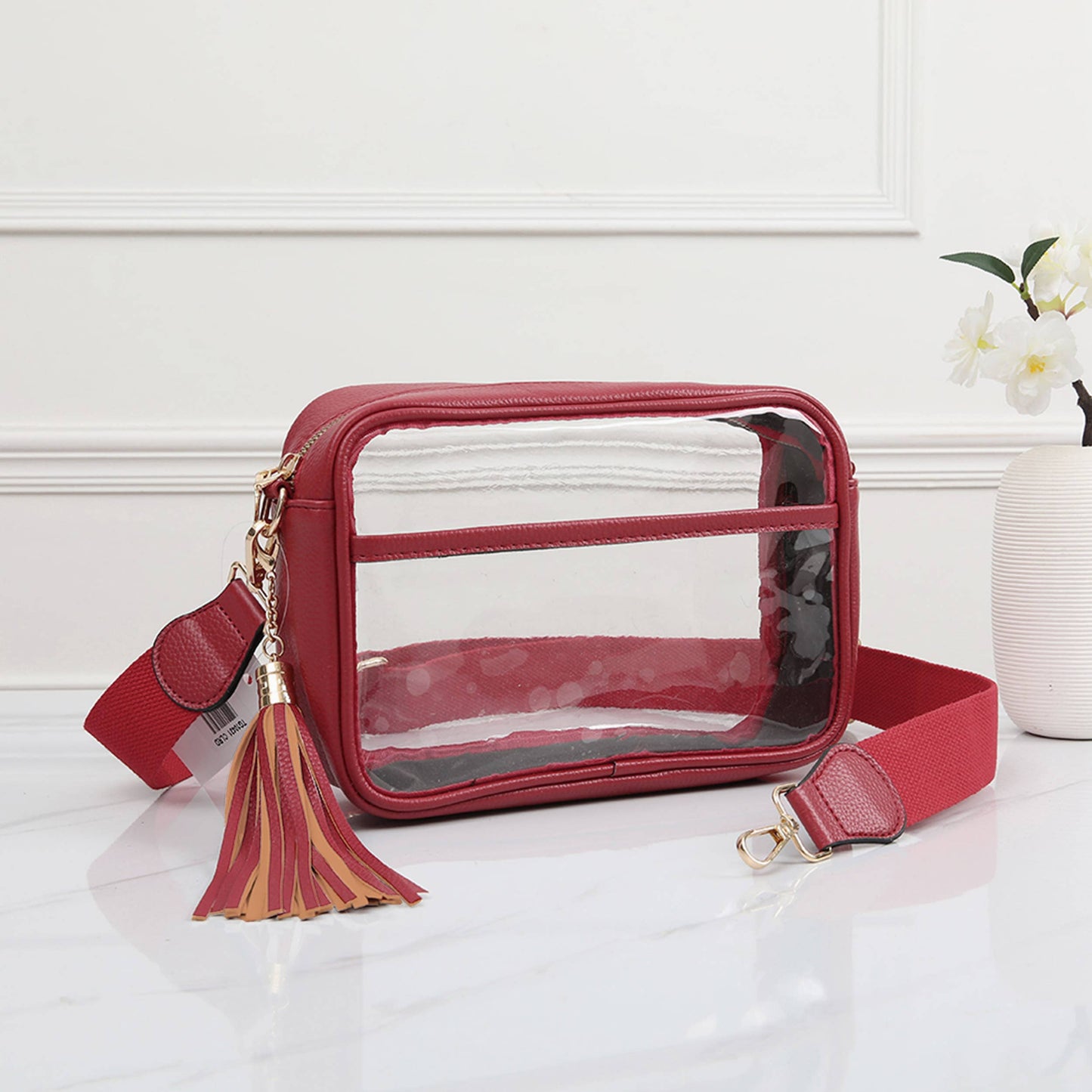 Clear PU Cross Body Camera Bag: Leopard