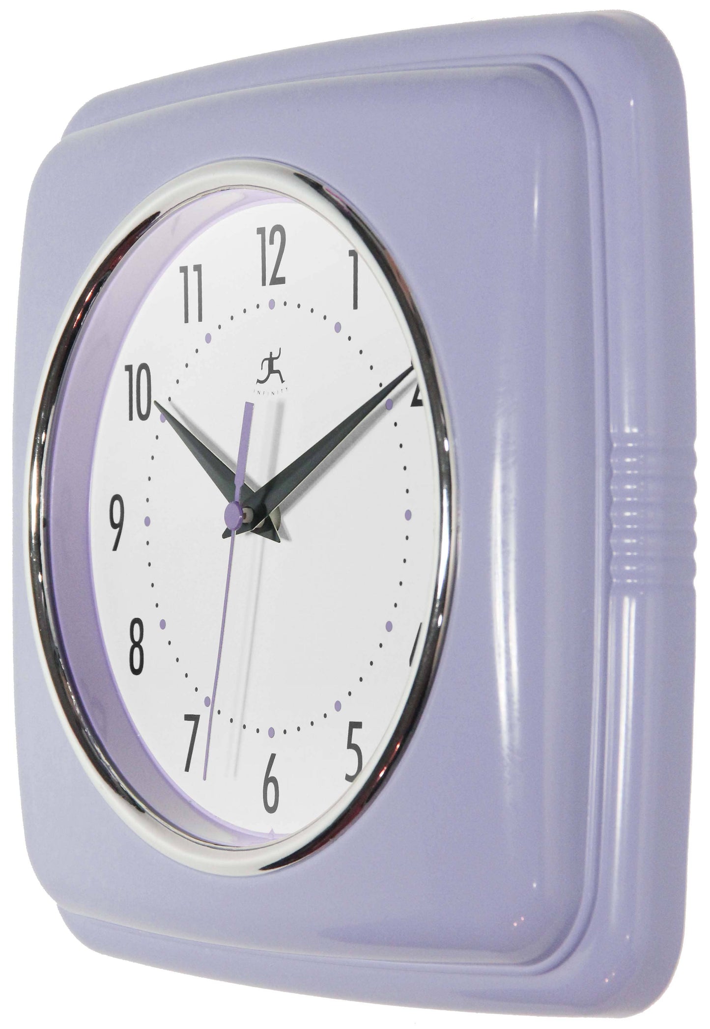 Retro Square Lilac Indoor Wall Clock 9.25 Inch