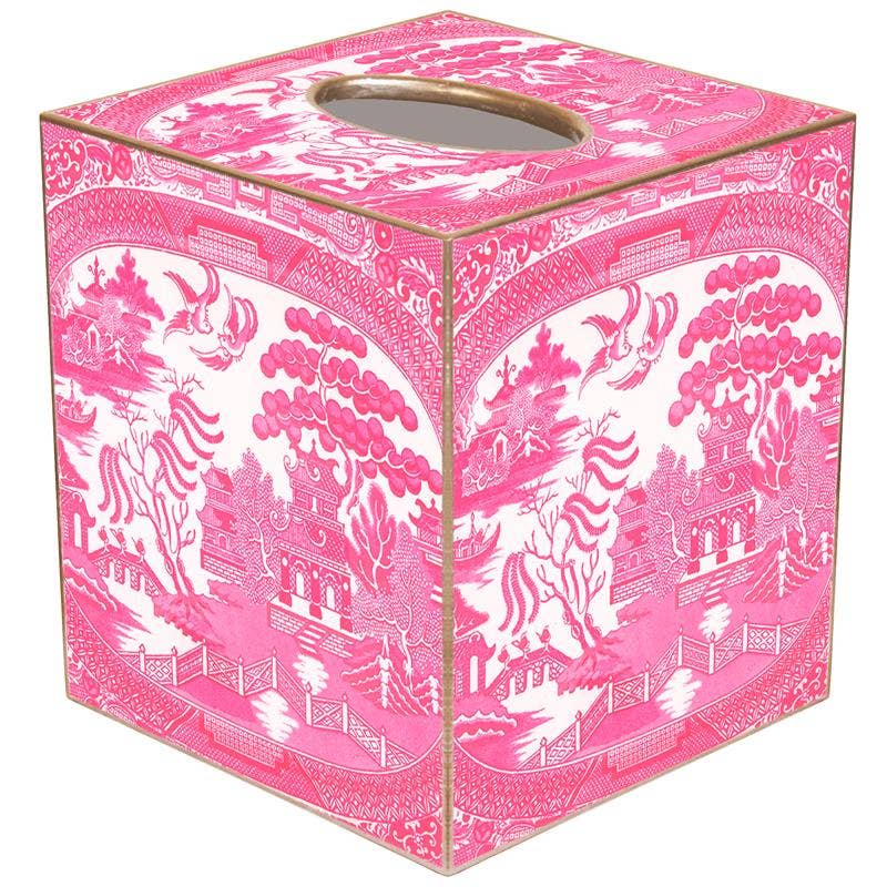 Pink Willow Tissue Box Cover Tissue Box Cover: Paper Mache