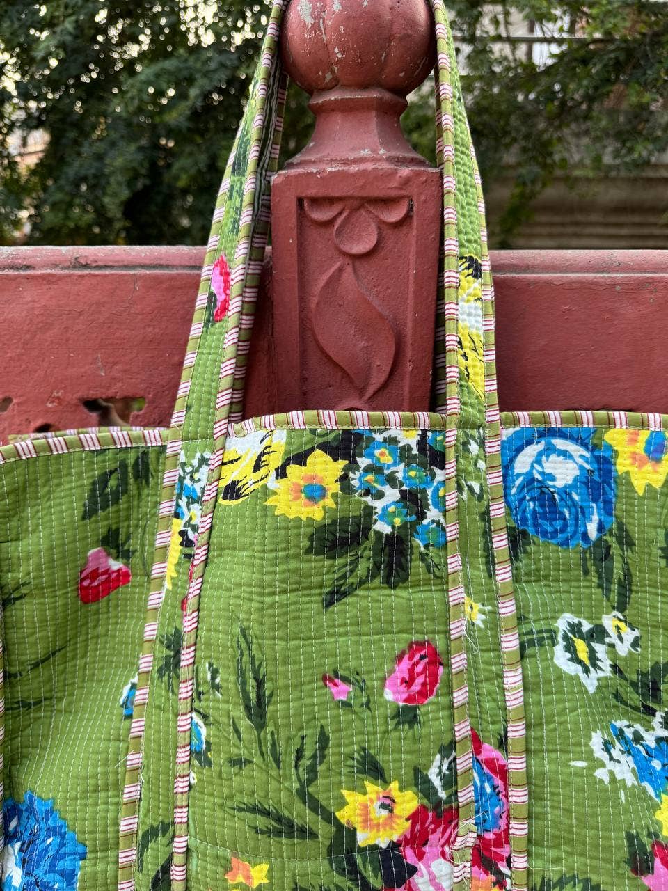 Grocery Bag Quilted Cotton Bag Floral Printed Bag Women Bags