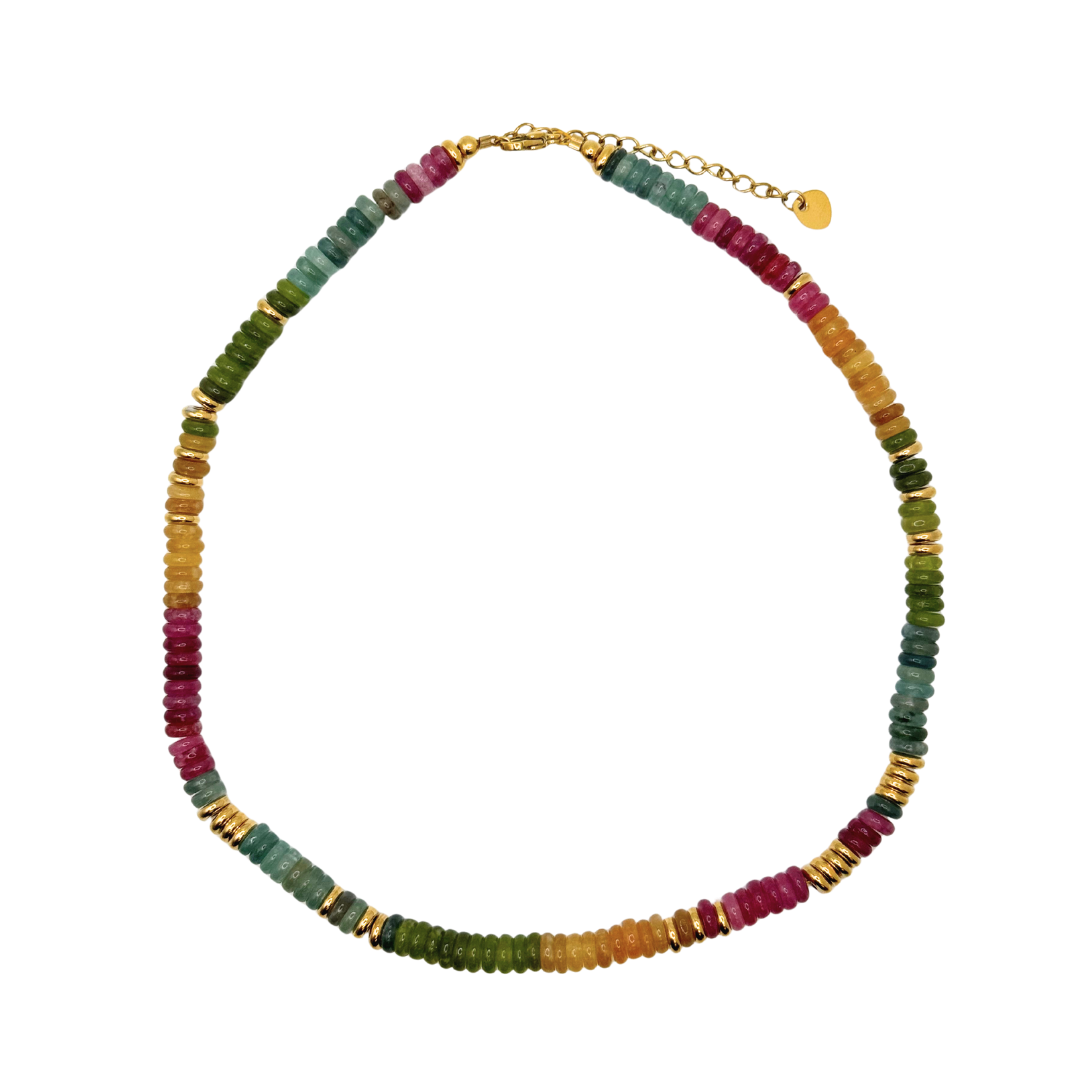 Jewel Tone Necklace with Gold Accents