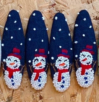 Xmas Theme Embroidered Hair Barrette, Christmas Collection: 12.