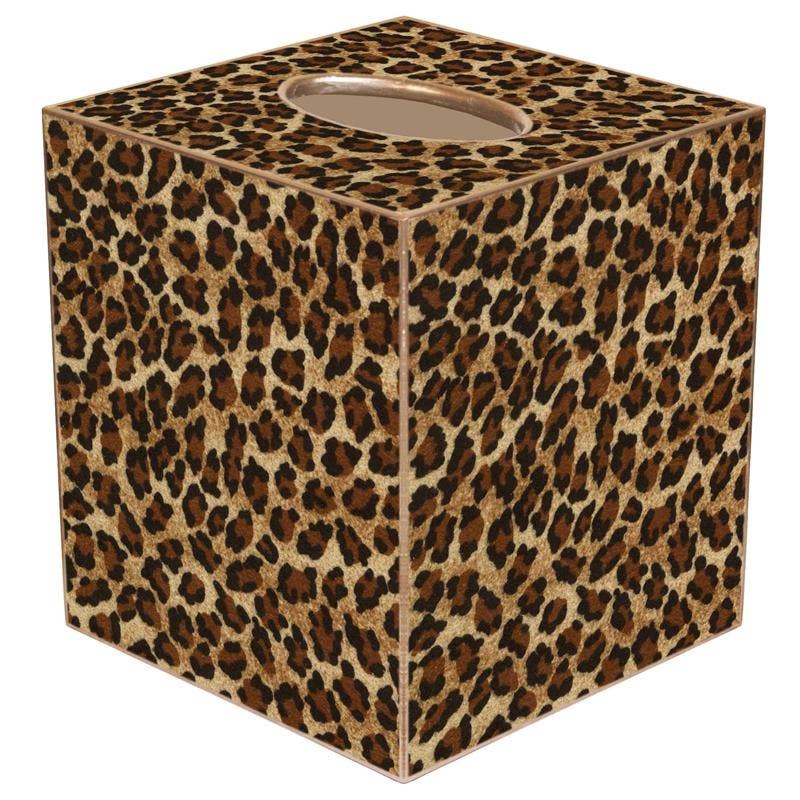 TB374 Leopard Tissue Box Cover: Paper Mache