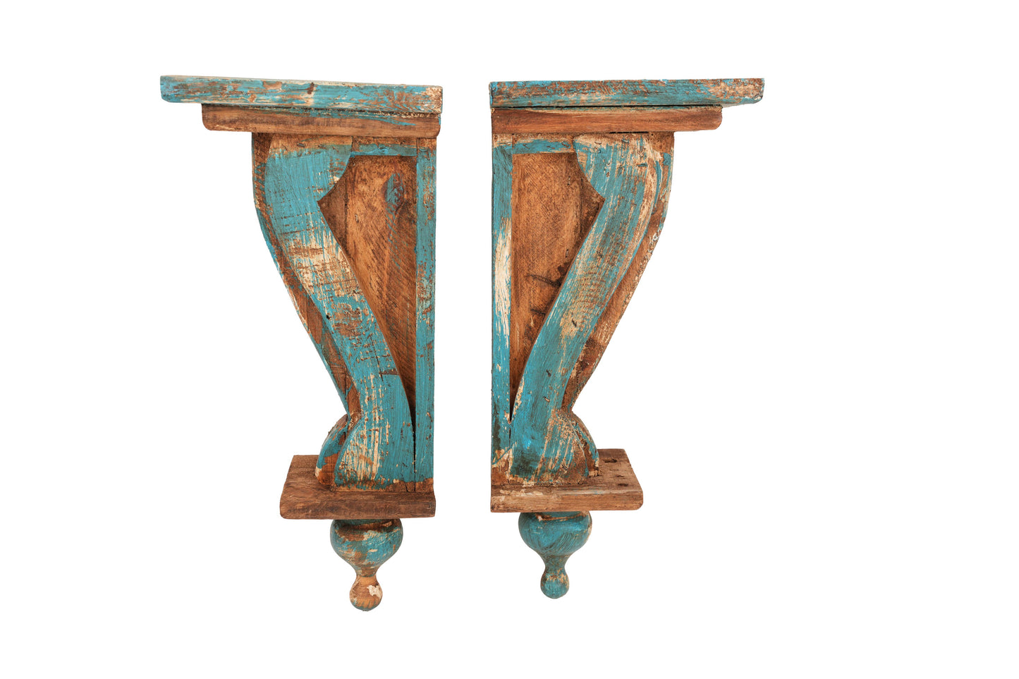 Mopac Farmhouse-Bookend-Corbel-6Wx8Dx18H-Turquoise