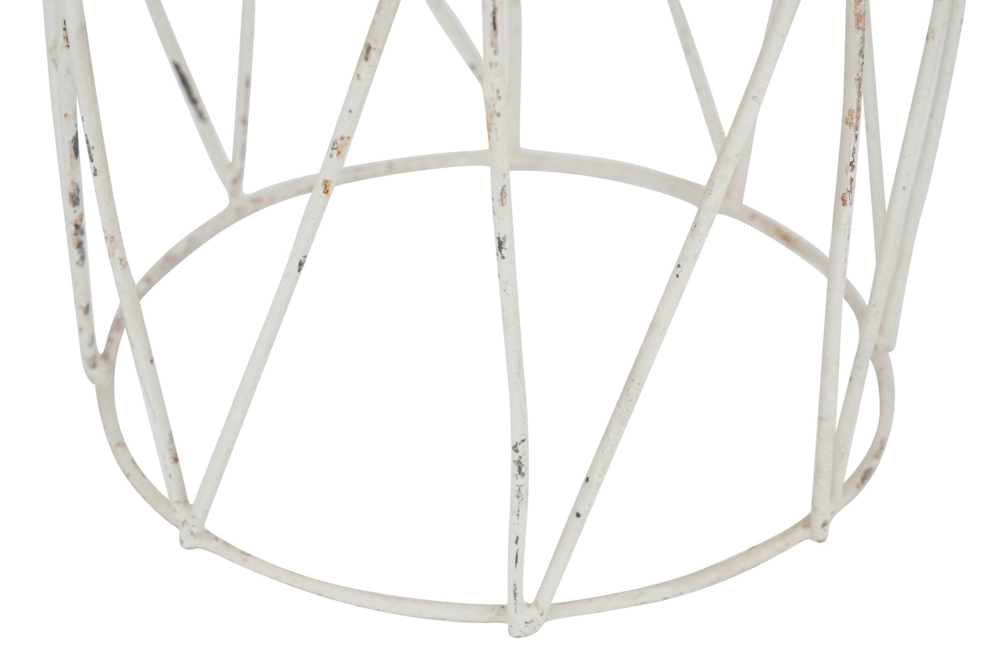 Trenton Large Farmhouse Iron White Topiary-White Large